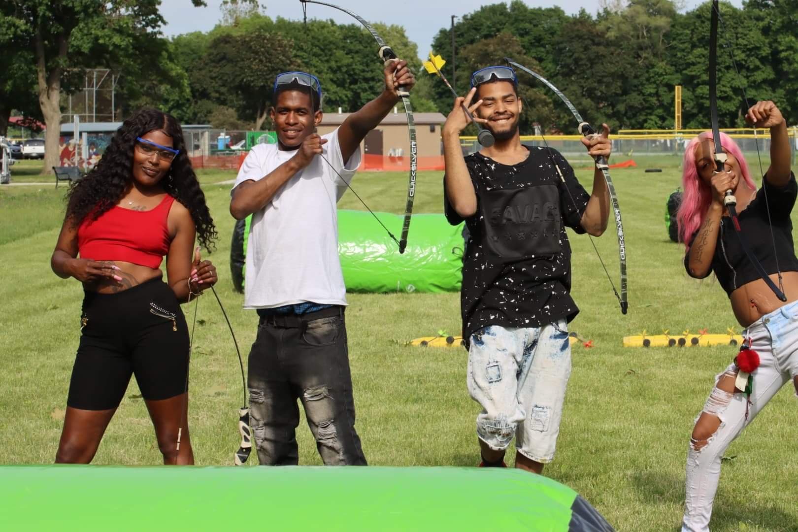 Group playing Archery Tag